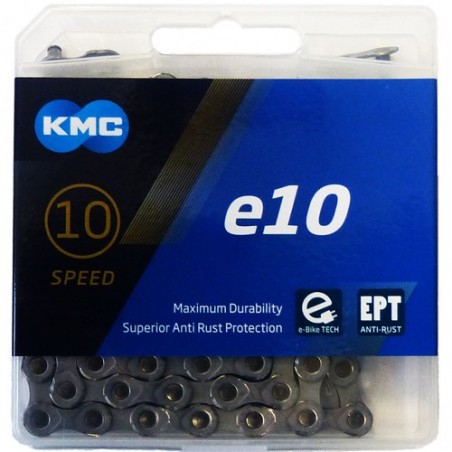 Kette KMC e10 EPT, E-Bike, 136 Glieder, silber, Karton, KMC, 306115