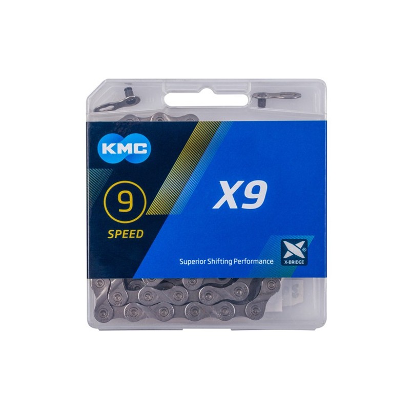 KMC Kette X9 GREY 114 Glieder grau Karton 
