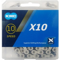 KMC Kette X10 114 Glieder silber/schwarz Karton 