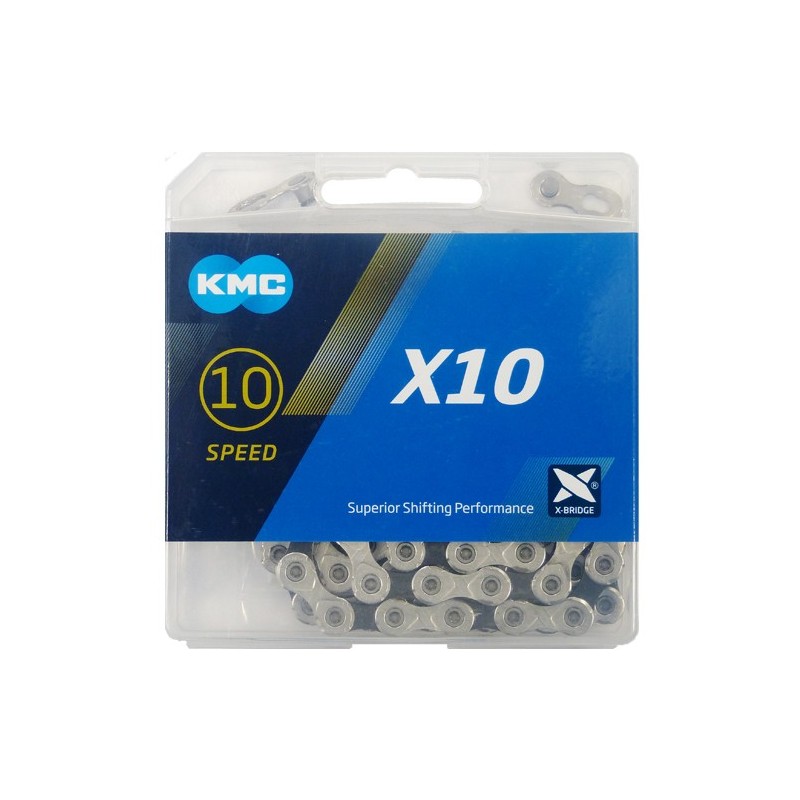 KMC Kette X10 114 Glieder silber/schwarz Karton 