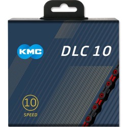 KMC Kette DLC10 116 Glieder schwarz/rot Box 