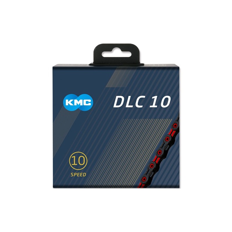 KMC Kette DLC10 116 Glieder schwarz/rot Box 