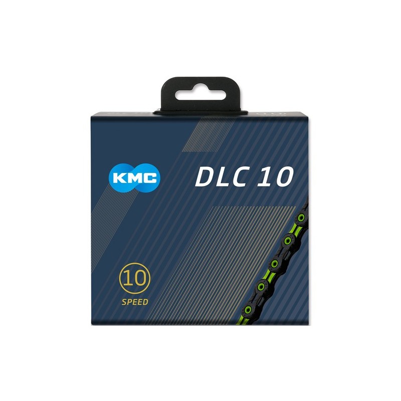 KMC Kette DLC10 116 Glieder schwarz/grün Box 