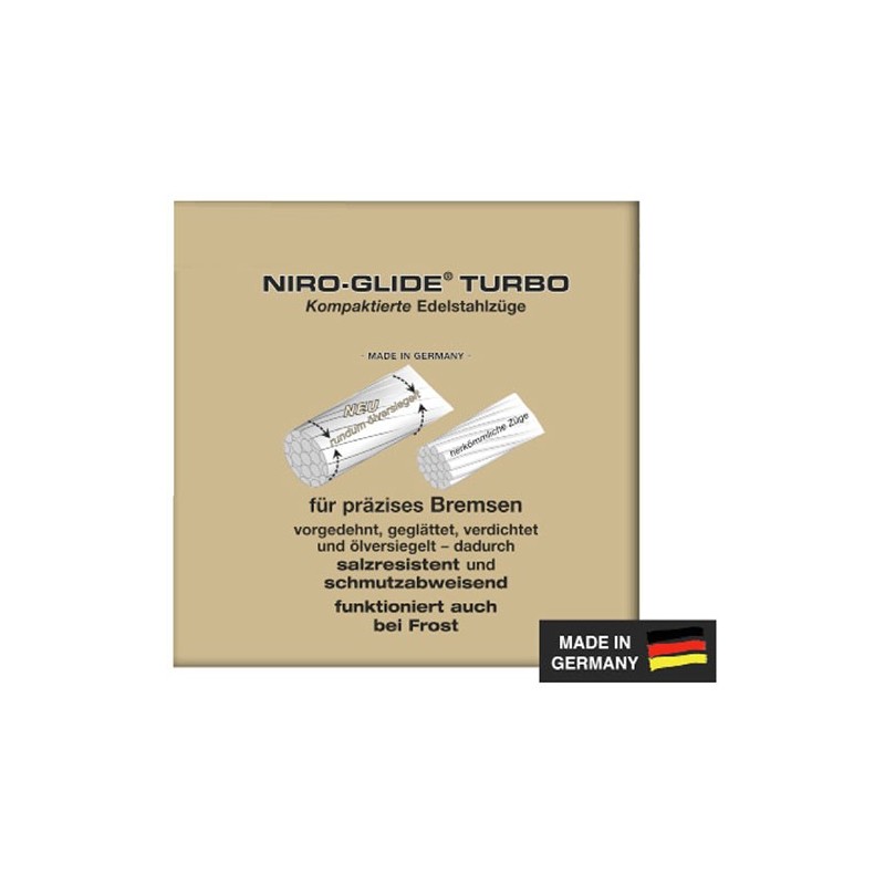 Niro-Glide Brems-Innenzug Turbo Flaschennippel 1800 mm 50 Stück
