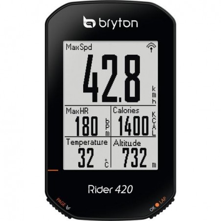 Bryton Fahrradcomputer Rider 420 inkl. Trittfrequenzsensor & Herzfrequenzgurt