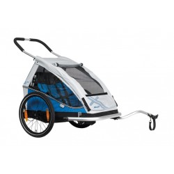 XLC Fahrrad-Kinder-Anhänger Mod. 2018 20" Duo8teen blau/silber Zweisitzer