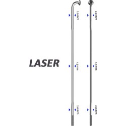 Sapim Speiche Laser 90° silber 286mm Ø 2,0 x 1,50 x 2,0, 50 Stück