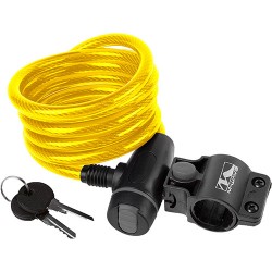 M-Wave SpiralMasterLock KABELSCHLOß CLIP-ON-Halter L 180cm Ø 10mm gelb
