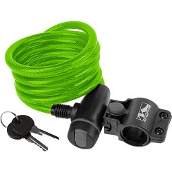M-Wave SpiralMasterLock KABELSCHLOß CLIP-ON-Halter L 180cm Ø 10mm grün