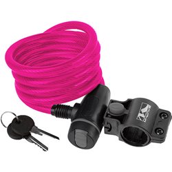 M-Wave SpiralMasterLock KABELSCHLOß CLIP-ON-Halter L 180cm Ø 10mm pink