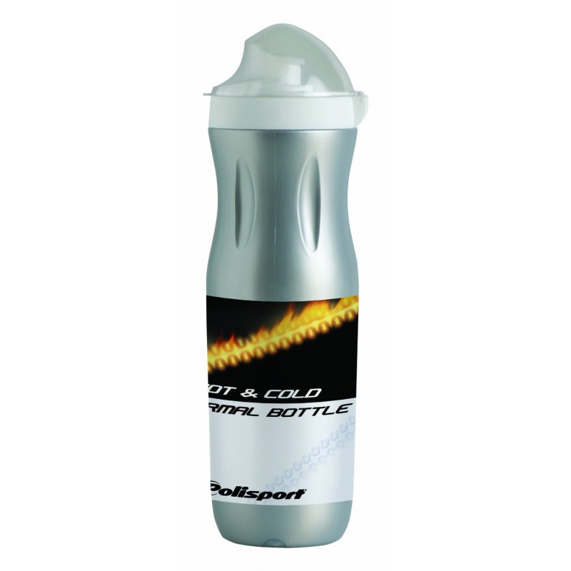 Trinkflasche Thermo Fire silber