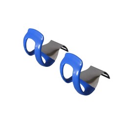 MKS 'quarter clip', Pedalhaken kurz Stahl, verchromt, mit Überzug blau
