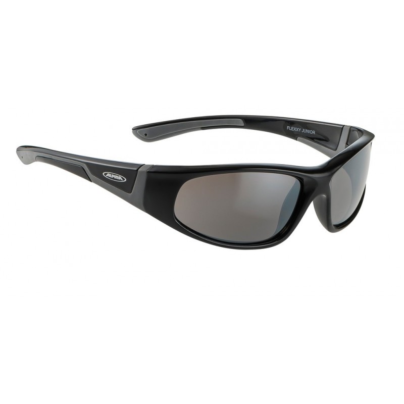 Alpina Sonnenbrille „Flexxy Junior“, schwarz/grau, Glas Keramik schwarz