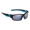 Alpina Sonnenbrille „Flexxy Teen“, schwarz/cyan, Glas blau