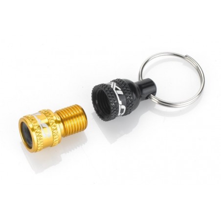 XLC Ventiladapter inkl. Schlüsselring von AV auf DV  SV schwarz gold