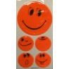 Reflexaufkleber-Set Smily selbstklebend orange, 1x Ø 5cm, 4x Ø 2,5cm