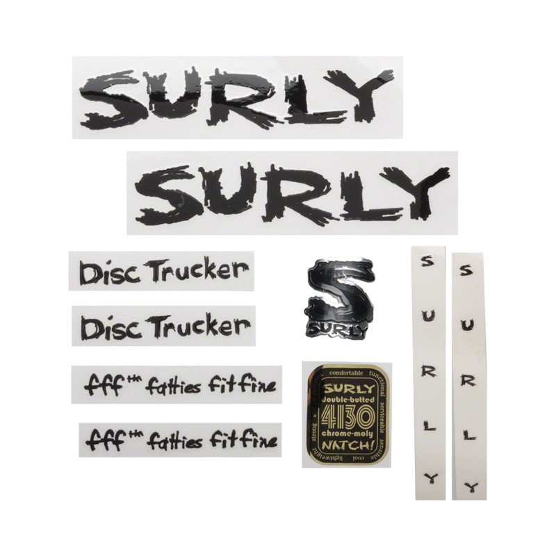 Surly Disc Trucker Rahmen Decal inkl. Headbadge schwarz