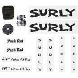 Surly Pack Rat Rahmen Decal inkl. Headbadge schwarz