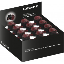 Lezyne Femto Drive LED Box STVZO,schwarz,24 Stk., rotes Licht