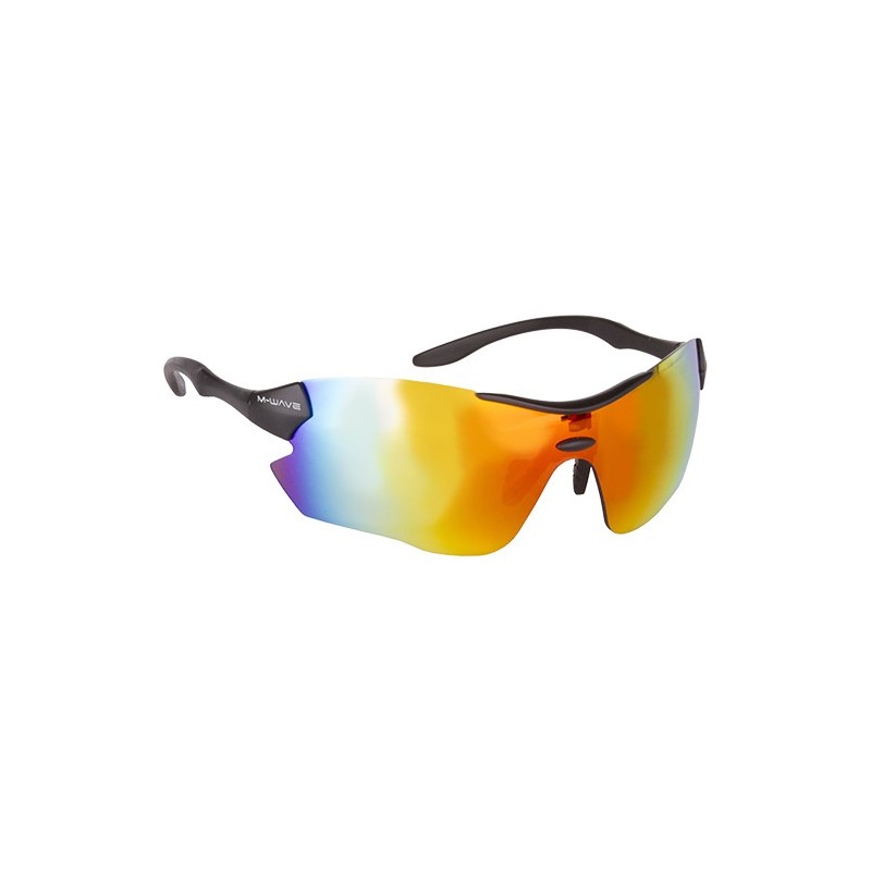 M-Wave Sonnenbrille schwarz entspiegelt mit Ersatzgläsern