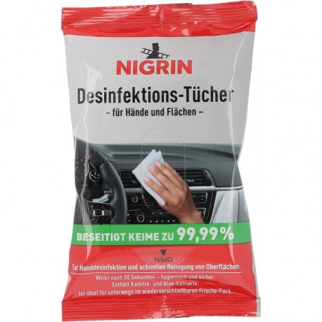 Nigrin Desinfektions Tücher  für Hände und Flächen, 12 Stück